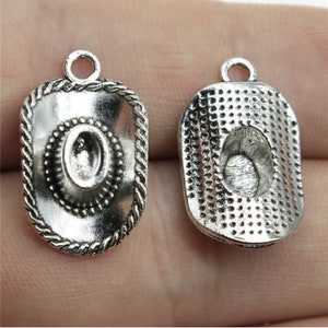 10 Stück Cowboyhut Charms Anhänger --- 23 x 13 mm Antik Silber DIY Schmuck handgefertigte Grundmaterial