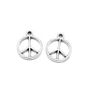 50pcs Peace symbol charms pendant---14x12mm Antique silver DIY jewelry handmade base material