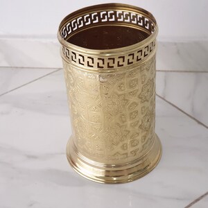 Cestino marocchino in ottone - Cestino Poubelle - Cestino per la carta straccia / Cestino decorativo in ottone per WC - Accessori per il bagno