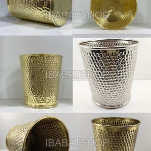 Pattumiera marocchina - Pattumiera Poubelle - Pattumiera per carta straccia - WC in ottone decorativo - Accessori per il bagno