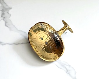 Hand Hammered Unlacquered Solid Brass Wall Mounted Soap Dish, Moroccan Decor