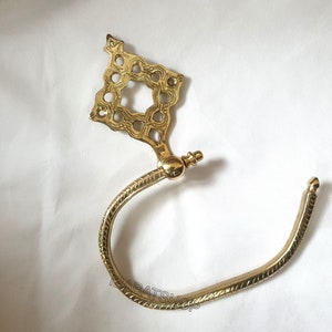 Porta carta igienica in ottone massiccio non laccato, porta rotolo per bagno di servizio artigianale marocchino, porta rotolo per bagno a parete