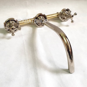 Wandhalterung Badezimmer Silber Wasserhahn mit Messingventil - Silber Wand Waschbecken Wasserhahn, Badezimmer Wasserhahn