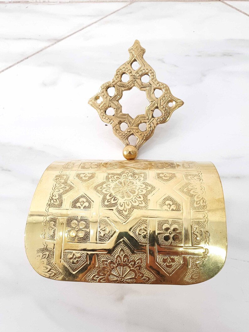 Moroccan Brass Toilet Paper Towel Roll Holder Bathroom Toilet Etsy
