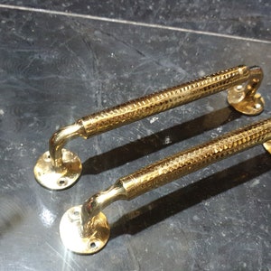 Antique Brass Drawer Pulls | Moroccan Handmade Kitchen Cabinet Handles | Dresser Knob | Brass Door Pull | Barn Door Handle | Door Handle.