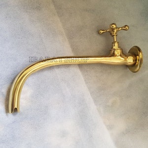 Moroccan Brass Water Faucet - Moroccan Brass Wall faucet - Unlacquered Brass Vintage Bathroom Faucet - Vintage Faucet