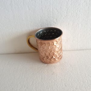 Hammered Copper Mugs with Unlacquered Finish and Brass Handle, 100% Copper Mug, Rustic Drinkware,  Moscow Mule Mug