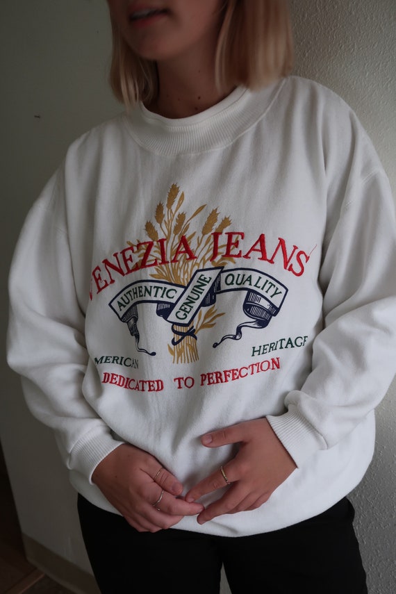 Vintage Sweatshirt // Vintage Denim // Embroidered