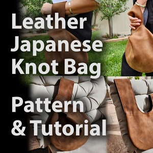 Japanische Knotentasche aus Leder - DIY Leder-Handgelenktasche-Muster - PDF Download Knotentasche - Ledertasche mit Video-Tutorial