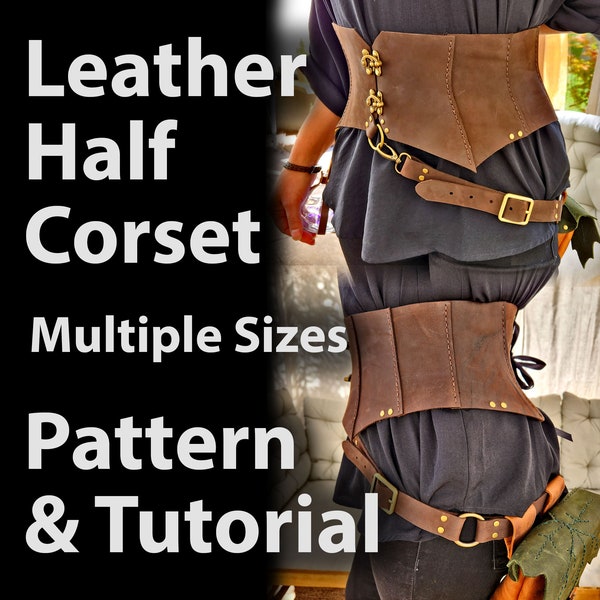 Tutoriel Steampunk Half Corset Pattern - DIY PDF Corset Belt - Ceinture corset médiévale Parfait pour le costume comiccon, renfaire cosplay ou D&D