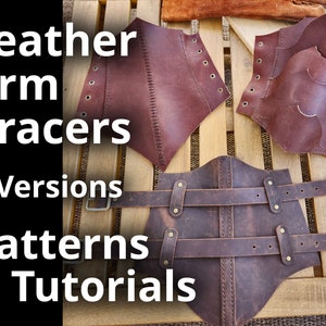 Leather Bracers Bundle and tutorials - DIY Armor Patterns: Medieval, Fantasy, LARP, Template for Cosplay or Renfair Bundle - PDF Download