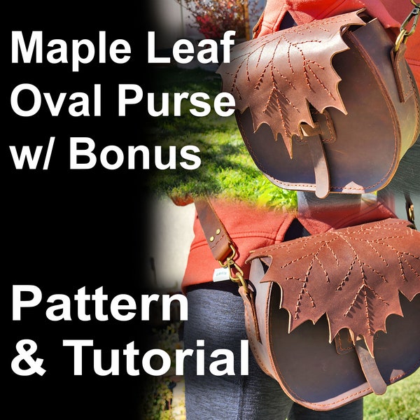 Sac à main de forme ovale Maple Leaf - DIY Cross Body Purse PDF Pattern and Tutorial - un sac à main d’automne ludique et subtil