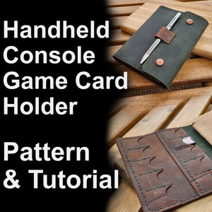 Handheld Konsole Spielkartenhalter mit Feldnotizen - PDF Muster & Anleitung für Game Card Wallet - Minimalistisches Design Memory Card Caddy