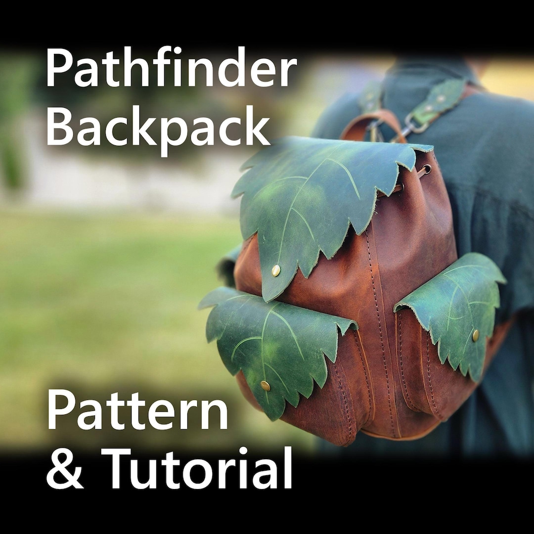 Pathfinder Backpack Leather Pattern – Leaf-themed Fantasy  display picture 1