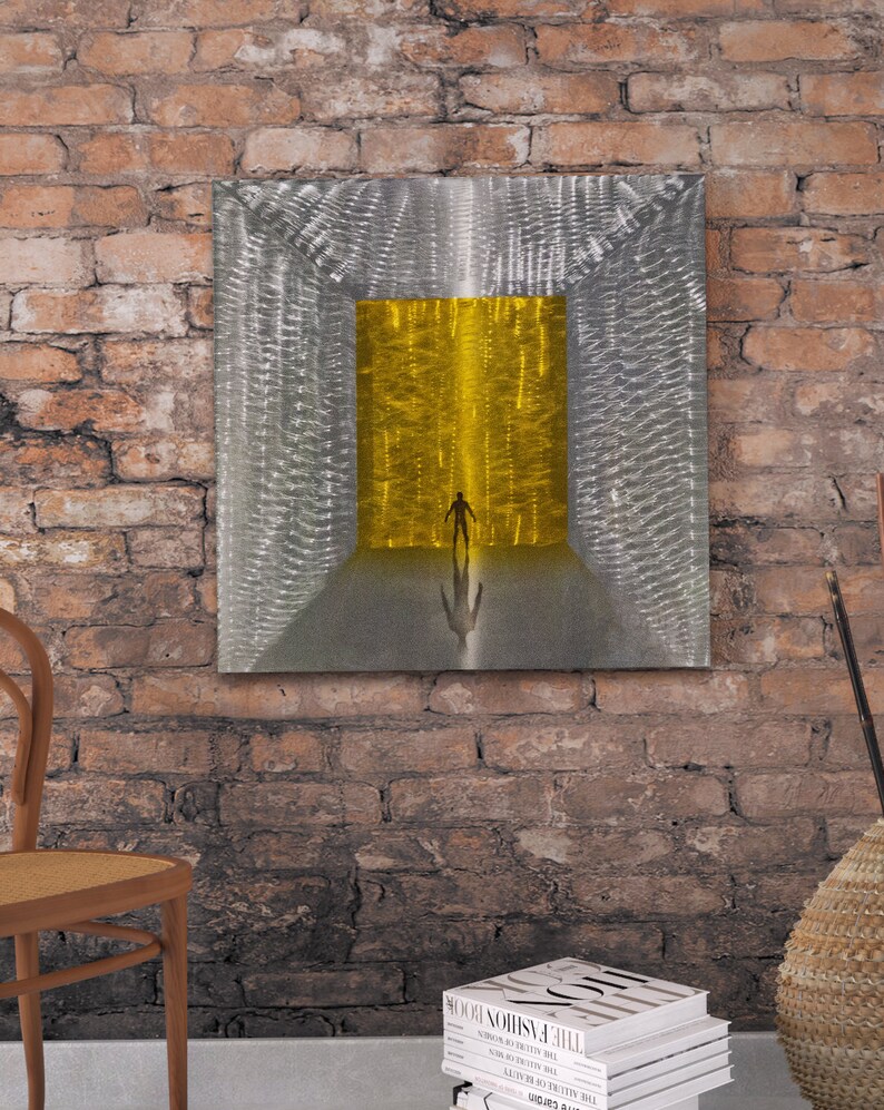 Abstract Metal Wall Art Aluminum Etched Metal Painting Etsy