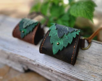 Fairy Leaf Trinket Pouches – 2 Sizes - New Style - Elf, Druid, or Fae pouch for Cosplay, LARP, or Ren Faire