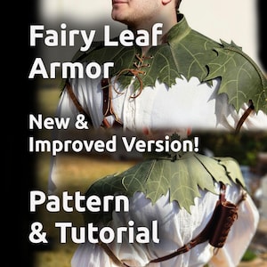 Fairy Leaf Leather Armor for Neck and Shoulders - New & Improved Leather Pattern - 3 Sizes included - DIY PDF Patterns and Video Tutorial