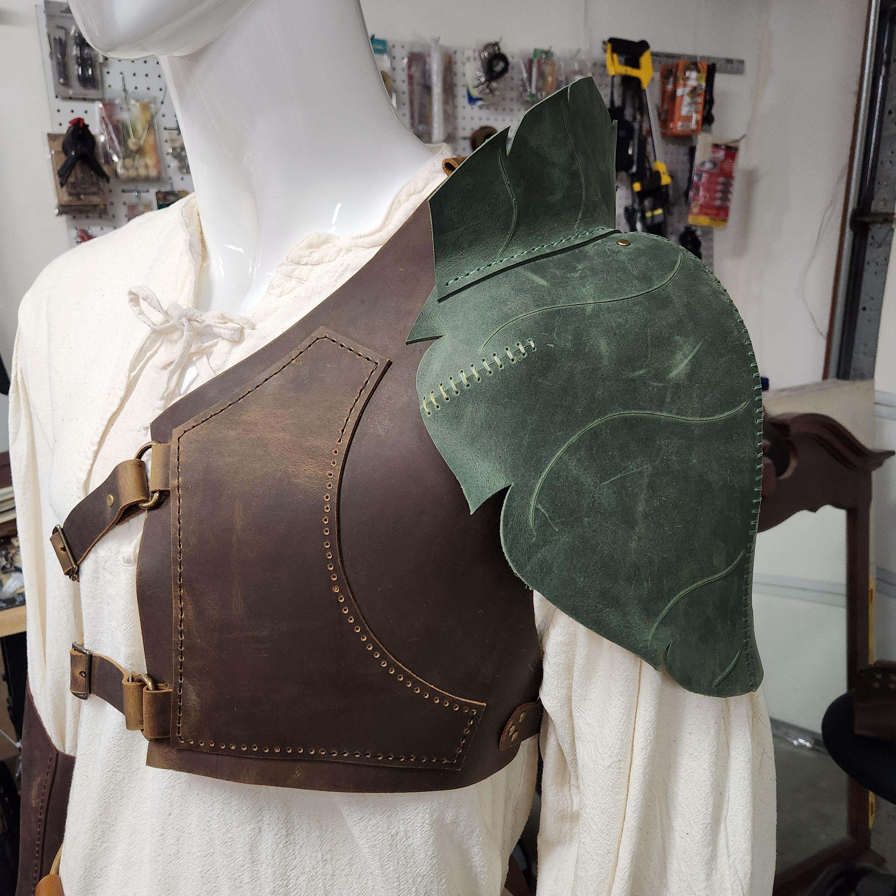 Spallacci In Pelle PU Vintage Per Armatura Vichinga | Regolabile Per Cosplay, Halloween E Feste Medievali