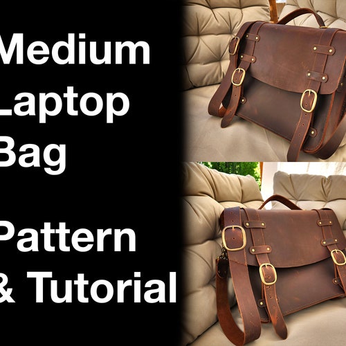 Leather Laptop Bag Pattern Messenger Bag Pattern PDF Sewing - Etsy
