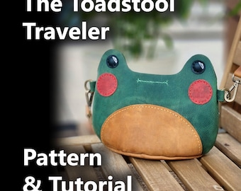 Toadstool Traveler Leather Pattern – Frog Crossbody Purse PDF | Fairycore, Cottagecore, Cosplay & Fantasy Leather Bag DIY