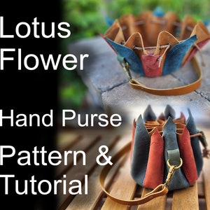 Die Original Lotus Blume Hand Geldbörse - Leder Kleine Tasche Muster Anleitung - DIY Fairy Bag, Druid Tasche, für comiccon Kostüm, renfaire Cosplay