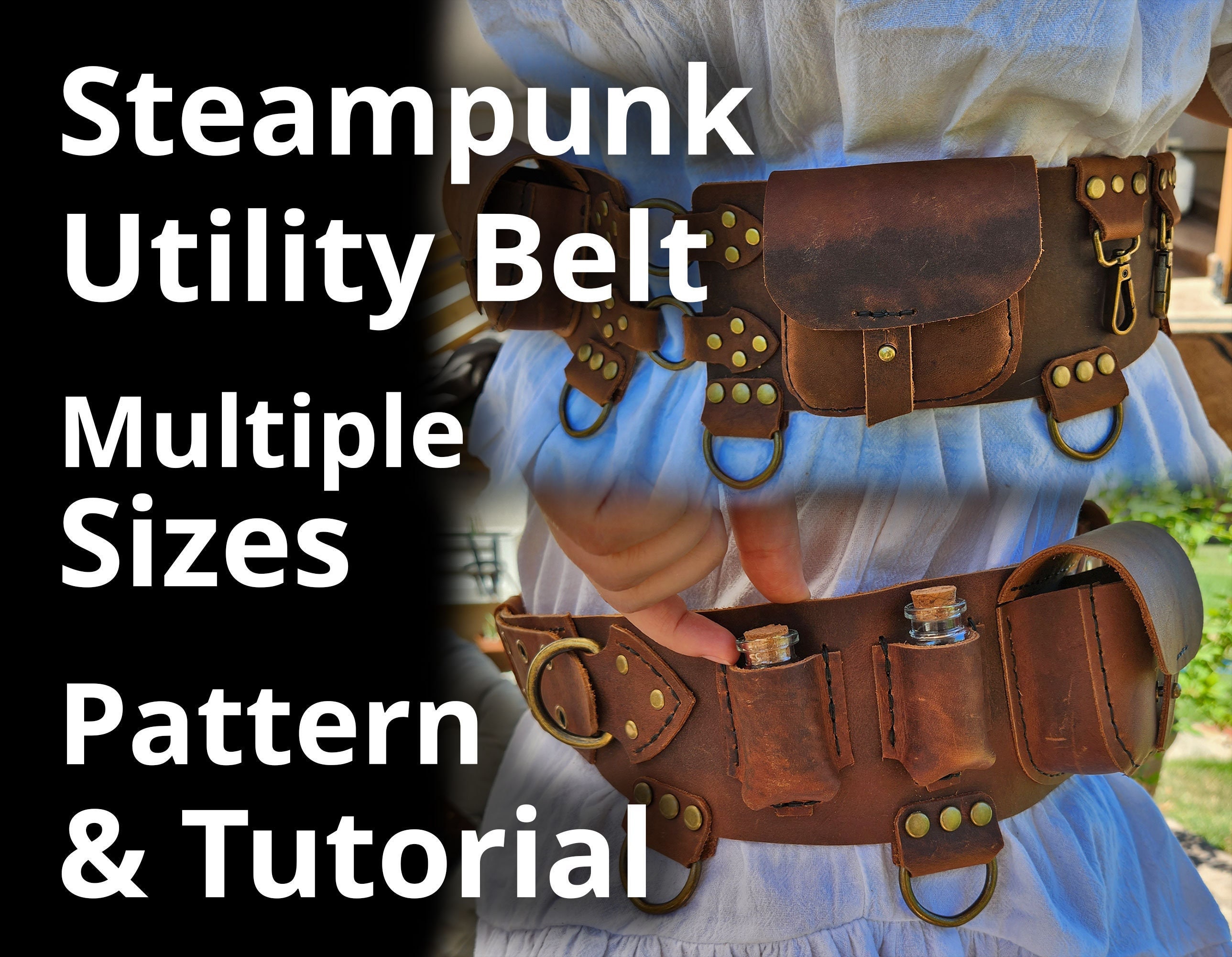 Steampunk Utility Hip Pouch Belt Slide - DK2037-7 - Medieval Collectibles