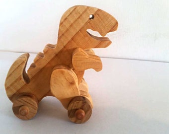 Wooden Dinosaur on Wheels