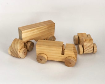 Mini toy trucks, set of 3