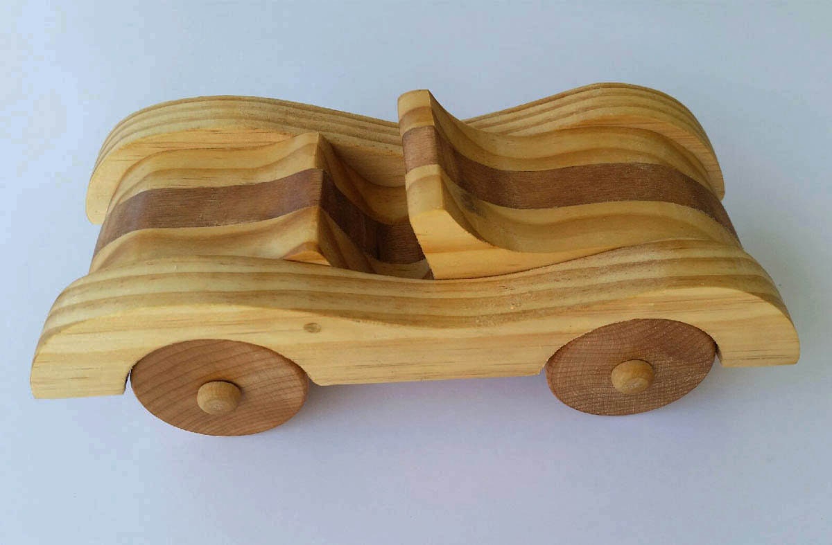 Wooden Sports Car Classic Kids Toy Etsy