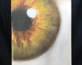 Oil painting of eye