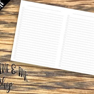 B6 TN Lists PRINTABLE Insert