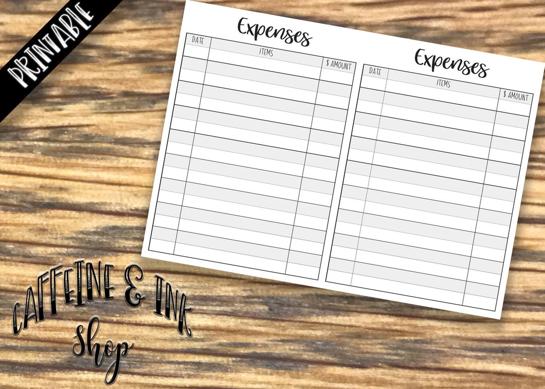 B6 TN Expense Tracker PRINTABLE Insert - Etsy