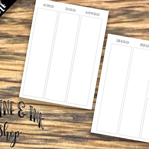 May include: Printable weekly planner with blank spaces for each day of the week. The days of the week are labeled: Monday, Tuesday, Wednesday, Thursday, Friday, Saturday, and Sunday.