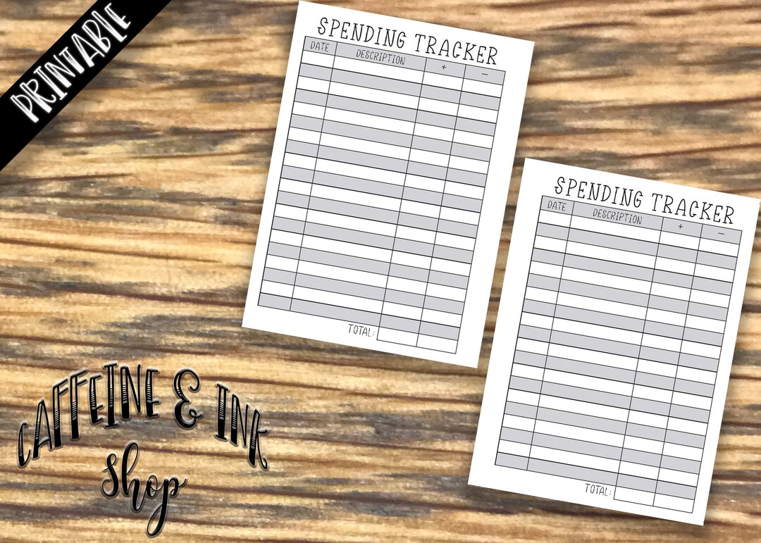 A6 Rings Spending Tracker PRINTABLE Insert - Etsy