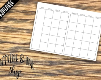 A6 TN Monthly Planner Printable Insert | Undated Planner | Blank ...