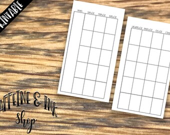 Personal Rings Undated Monthly PRINTABLE Insert