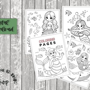 Mermaid Coloring Book, Kids Coloring Book