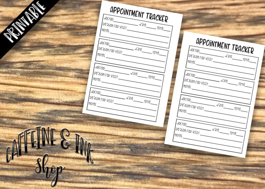 A6 Rings Appointment Tracker PRINTABLE Insert - Etsy