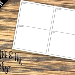 B6 TN Undated Horizontal Week on 4 Pages PRINTABLE Insert