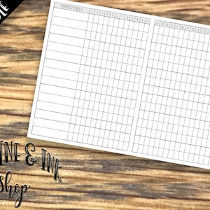 B6 TN Monthly Habit Tracker PRINTABLE Insert