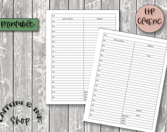 PRINTABLE HP Classic Printable Happy Planner Inserts Daily Planner DO1P ...