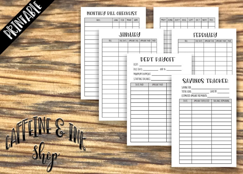 Debt Checklist.pdf A5 Financial Planner PRINTABLE INSERT, Budgeting Planner, Budget ...