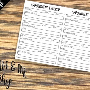 B6 TN Appointment Tracker PRINTABLE Insert