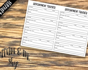 B6 TN Appointment Tracker PRINTABLE Insert