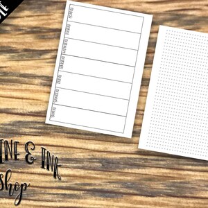 A6 Rings Undated Horizontal Week On 1 Page with Dot Grid PRINTABLE Insert