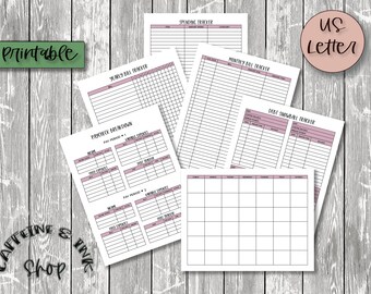 Financial Planner- US LETTER, Budget Planner, Finances, Debt Payoff, Bill Tracker, Financial Bundle,