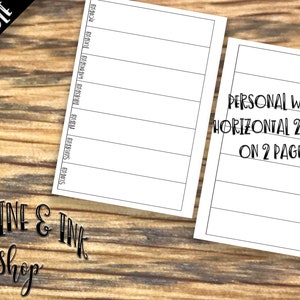 Personal Wide Rings Horizontal 2 Weeks on 2 Pages PRINTABLE Insert