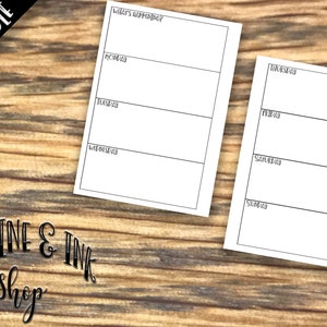 A6 Rings Undated Horizontal Weekly PRINTABLE Insert