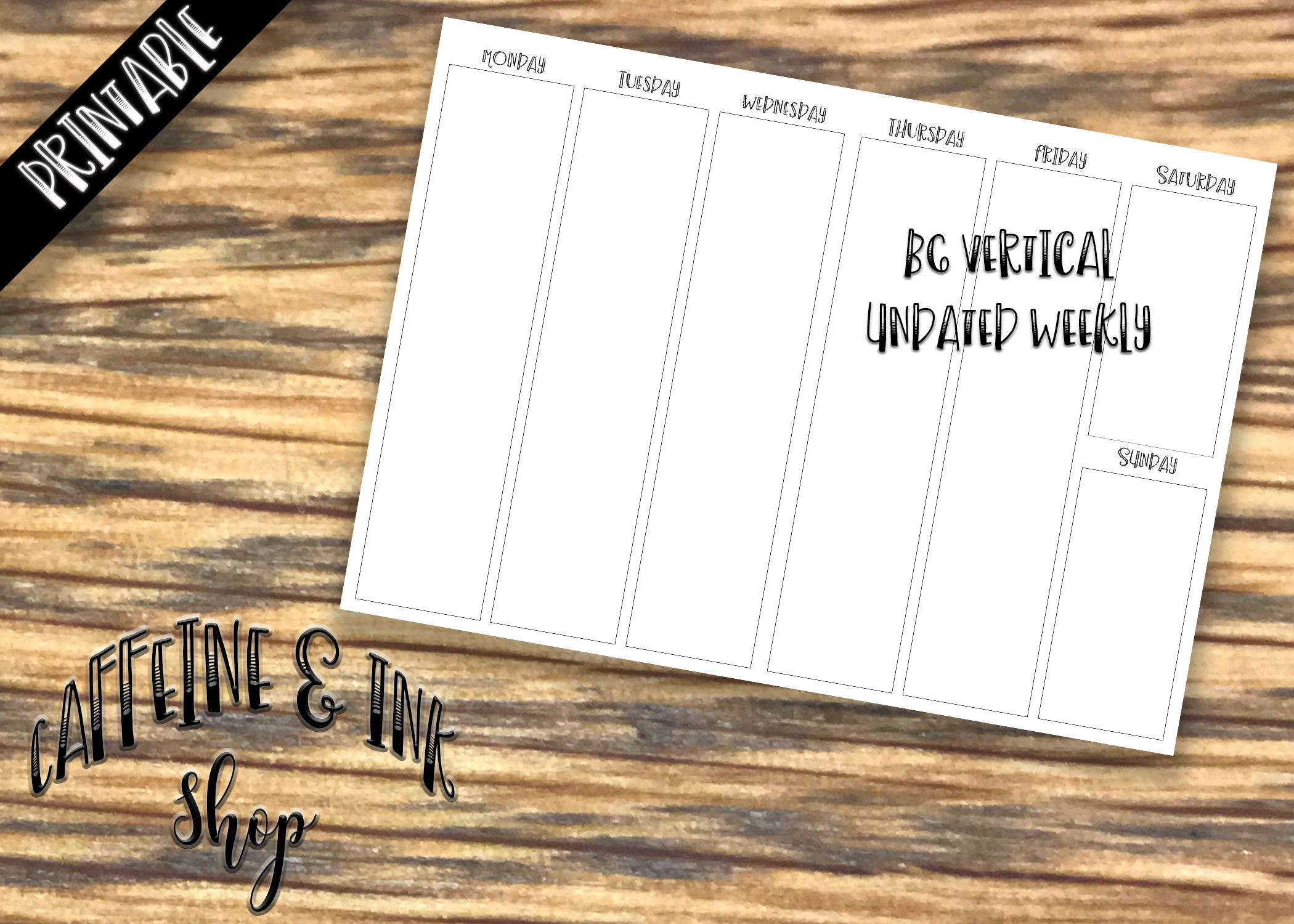 B6 TN Vertical Undated Weekly PRINTABLE Insert - Etsy Australia