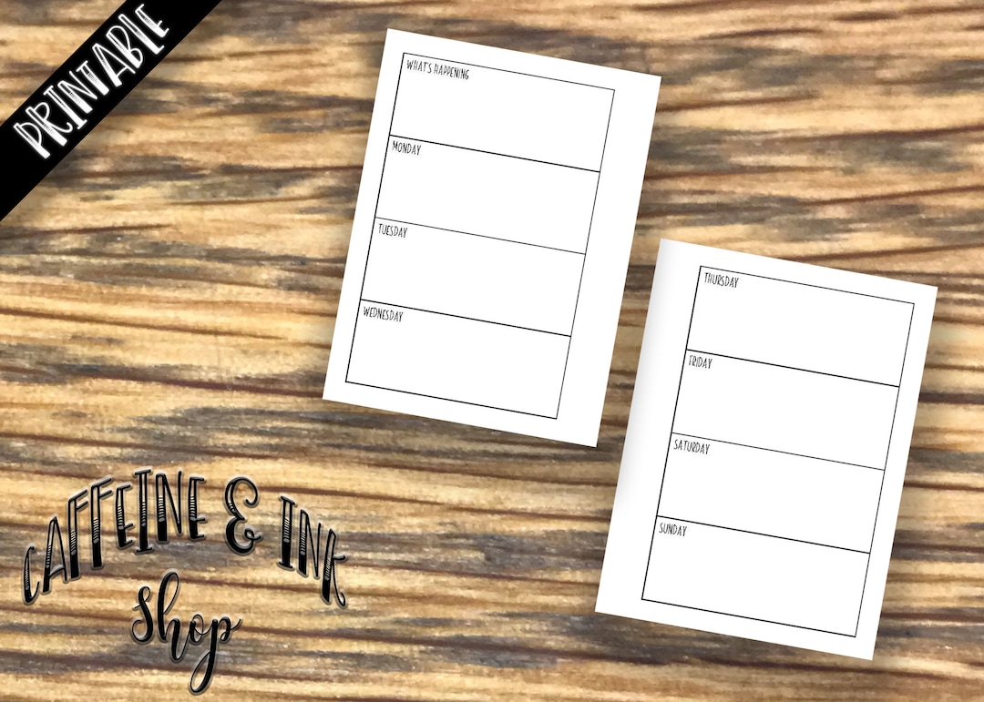 MICRO Happy Planner Horizontal Weekly PRINTABLE INSERT - Etsy